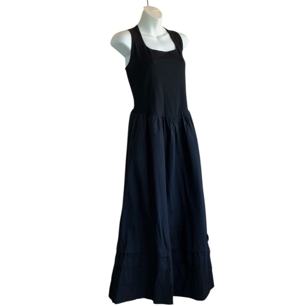 J. Crew Women's Elegant Black Tank dress with knit top and full tiered skirt. M - Picture 3 of 15